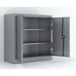 Armoire métallique Etic B - h. 100 x l. 100 x pr. 43 cm - 2 tablettes - portes battantes