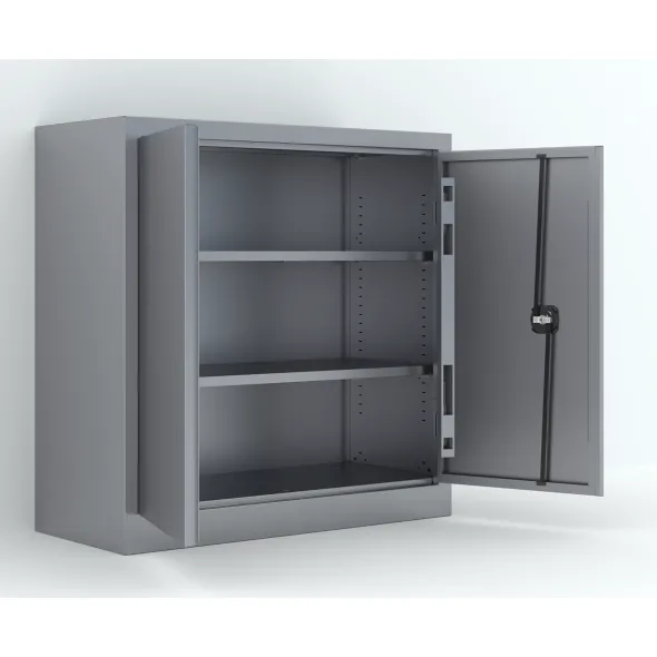 Armoire métallique Etic B - h. 100 x l. 100 x pr. 43 cm - 2 tablettes - portes battantes