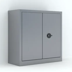 Armoire métallique Etic B - h. 100 x l. 100 x pr. 43 cm - 2 tablettes - portes battantes