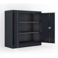 Armoire métallique Etic B - h. 100 x l. 100 x pr. 43 cm - 2 tablettes - portes battantes