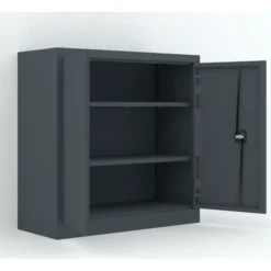 Armoire métallique Etic B - h. 100 x l. 100 x pr. 43 cm - 2 tablettes - portes battantes