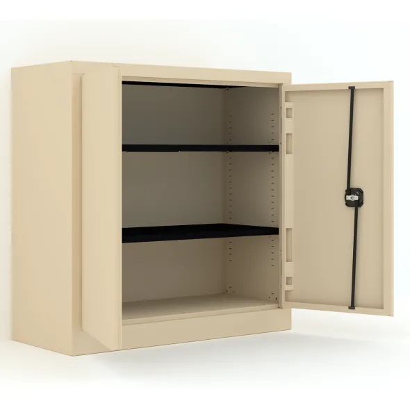 Armoire métallique Etic B - h. 100 x l. 100 x pr. 43 cm - 2 tablettes - portes battantes