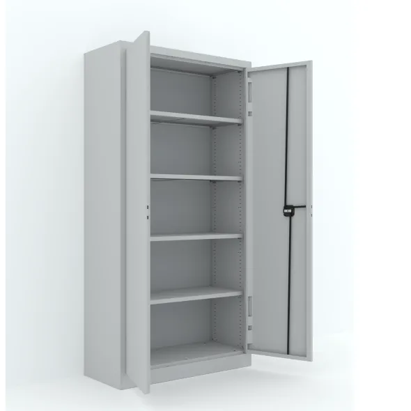 Armoire métallique Etic B - h. 198 x l. 100 x pr. 43 cm - 4 tablettes - portes battantes