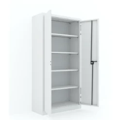 Armoire métallique Etic B - h. 198 x l. 100 x pr. 43 cm - 4 tablettes - portes battantes