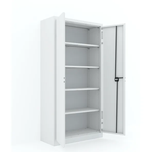 Armoire métallique Etic B - h. 198 x l. 100 x pr. 43 cm - 4 tablettes - portes battantes