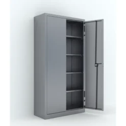 Armoire métallique Etic B - h. 198 x l. 100 x pr. 43 cm - 4 tablettes - portes battantes