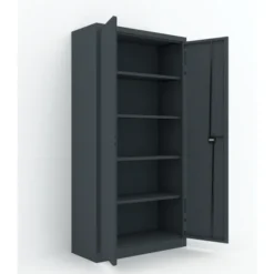 Armoire métallique Etic B - h. 198 x l. 100 x pr. 43 cm - 4 tablettes - portes battantes