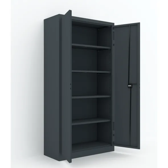 Armoire métallique Etic B - h. 198 x l. 100 x pr. 43 cm - 4 tablettes - portes battantes