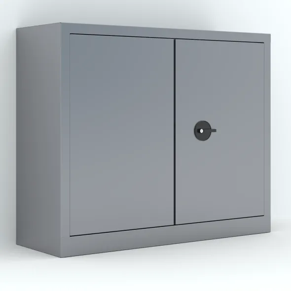 Armoire métallique Etic B - h. 100 x l. 120 x pr. 43 cm - 2 tablettes - portes battantes