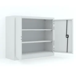Armoire métallique Etic B - h. 100 x l. 120 x pr. 43 cm - 2 tablettes - portes battantes
