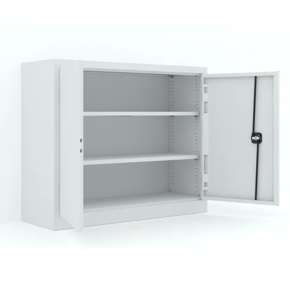 Armoire métallique Etic B - h. 100 x l. 120 x pr. 43 cm - 2 tablettes - portes battantes