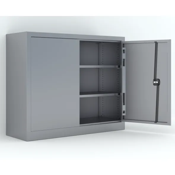 Armoire métallique Etic B - h. 100 x l. 120 x pr. 43 cm - 2 tablettes - portes battantes