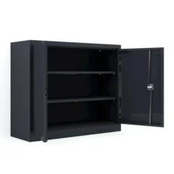 Armoire métallique Etic B - h. 100 x l. 120 x pr. 43 cm - 2 tablettes - portes battantes