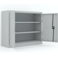 Armoire métallique Etic B - h. 100 x l. 120 x pr. 43 cm - 2 tablettes - portes battantes