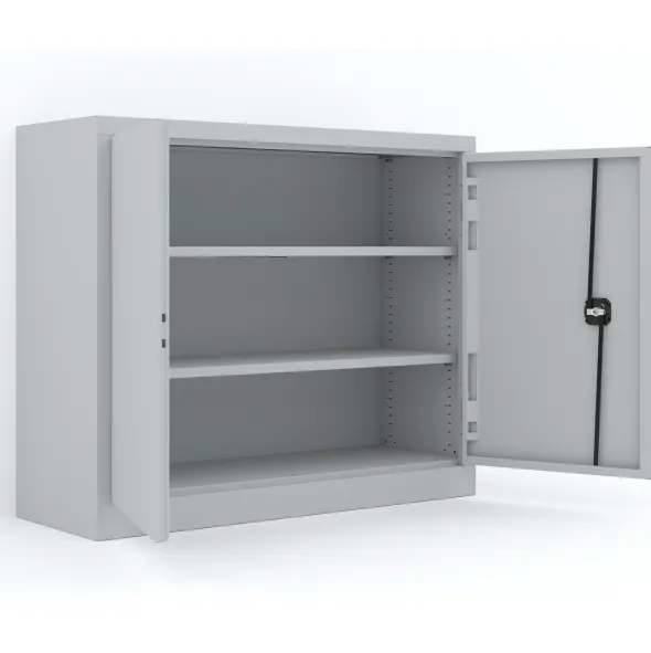 Armoire métallique Etic B - h. 100 x l. 120 x pr. 43 cm - 2 tablettes - portes battantes