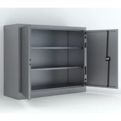 Armoire métallique Etic B - h. 100 x l. 120 x pr. 43 cm - 2 tablettes - portes battantes