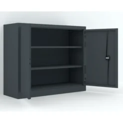 Armoire métallique Etic B - h. 100 x l. 120 x pr. 43 cm - 2 tablettes - portes battantes