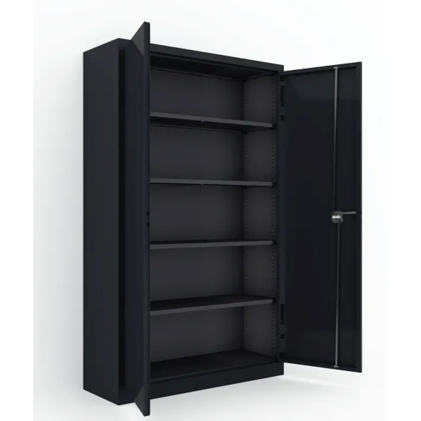 Armoire métallique Etic B - h. 198 x l. 120 x pr. 43 cm - 4 tablettes - portes battantes