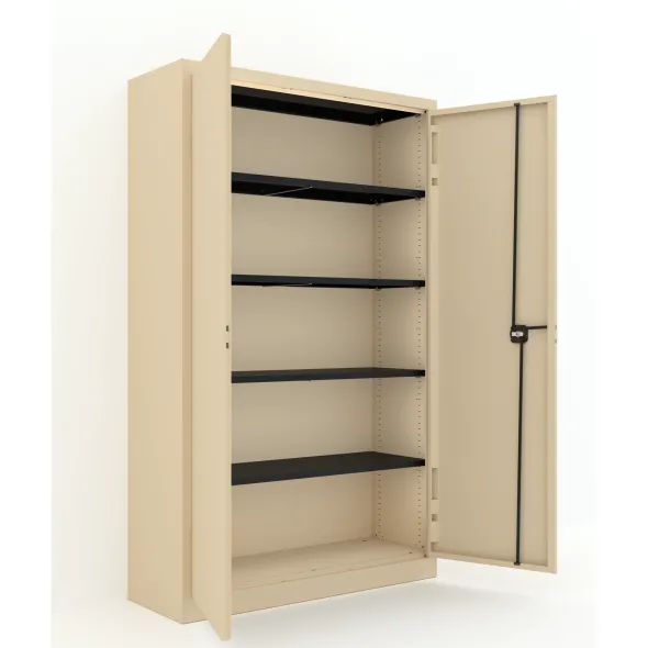 Armoire métallique Etic B - h. 198 x l. 120 x pr. 43 cm - 4 tablettes - portes battantes