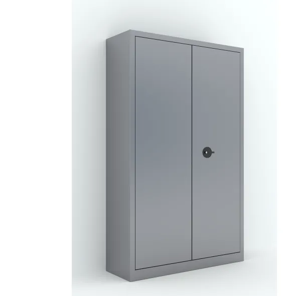 Armoire métallique Etic B - h. 198 x l. 120 x pr. 43 cm - 4 tablettes - portes battantes