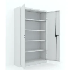 Armoire métallique Etic B - h. 198 x l. 120 x pr. 43 cm - 4 tablettes - portes battantes