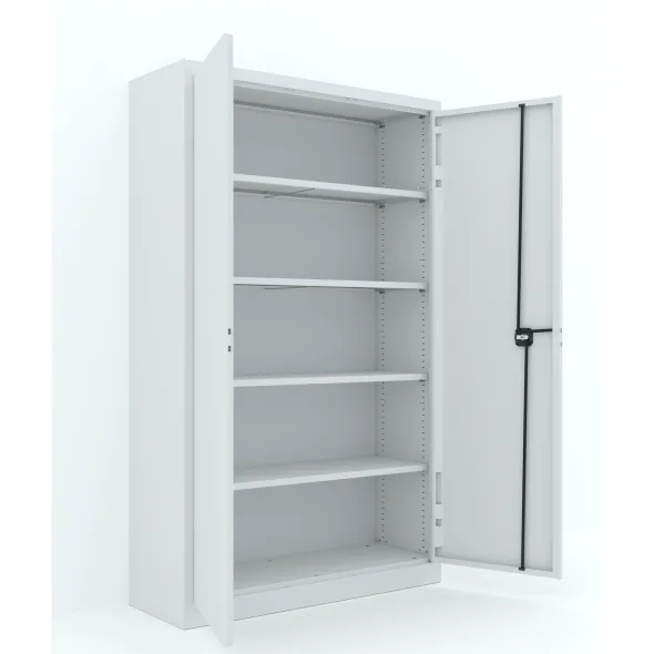 Armoire métallique Etic B - h. 198 x l. 120 x pr. 43 cm - 4 tablettes - portes battantes