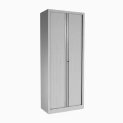 Armoire métallique Etic - h. 198 x l. 80 cm - 4 tablettes - unicolore - fermeture rideaux