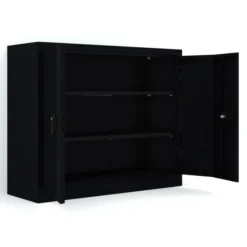 Armoire métallique Etic P - h. 100 x l. 120 x pr. 43 cm - 2 tablettes - portes pliantes
