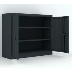 Armoire métallique Etic P - h. 100 x l. 120 x pr. 43 cm - 2 tablettes - portes pliantes