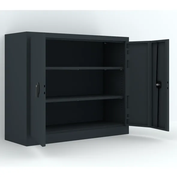 Armoire métallique Etic P - h. 100 x l. 120 x pr. 43 cm - 2 tablettes - portes pliantes