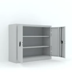 Armoire métallique Etic P - h. 100 x l. 120 x pr. 43 cm - 2 tablettes - portes pliantes