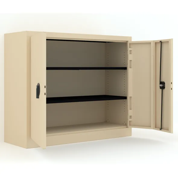 Armoire métallique Etic P - h. 100 x l. 120 x pr. 43 cm - 2 tablettes - portes pliantes