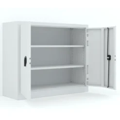 Armoire métallique Etic P - h. 100 x l. 120 x pr. 43 cm - 2 tablettes - portes pliantes