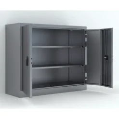 Armoire métallique Etic P - h. 100 x l. 120 x pr. 43 cm - 2 tablettes - portes pliantes