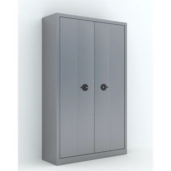 Armoire métallique Etic P - h. 198 x l. 120 x pr. 43 cm - 4 tablettes - portes pliantes