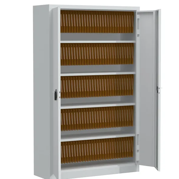 Armoire métallique Etic P - h. 198 x l. 120 x pr. 43 cm - 4 tablettes - portes pliantes