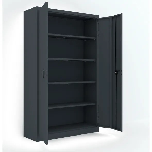 Armoire métallique Etic P - h. 198 x l. 120 x pr. 43 cm - 4 tablettes - portes pliantes