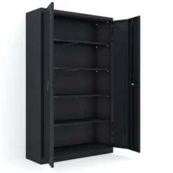 Armoire métallique Etic P - h. 198 x l. 120 x pr. 43 cm - 4 tablettes - portes pliantes