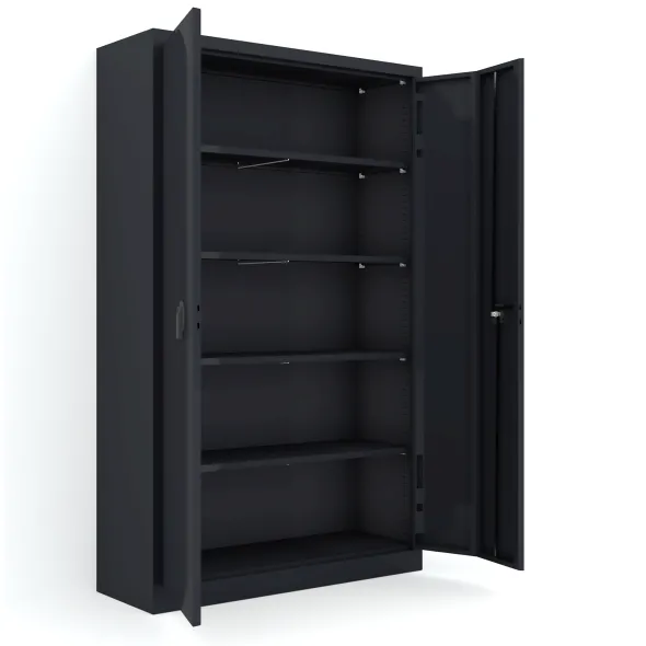 Armoire métallique Etic P - h. 198 x l. 120 x pr. 43 cm - 4 tablettes - portes pliantes