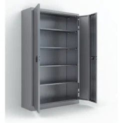 Armoire métallique Etic P - h. 198 x l. 120 x pr. 43 cm - 4 tablettes - portes pliantes