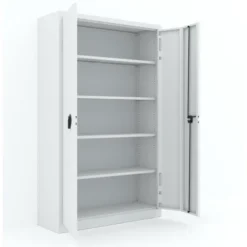 Armoire métallique Etic P - h. 198 x l. 120 x pr. 43 cm - 4 tablettes - portes pliantes