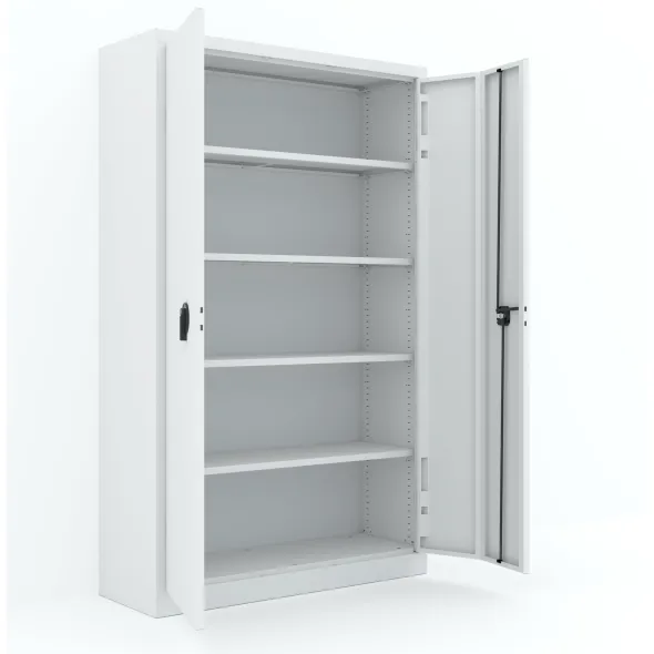 Armoire métallique Etic P - h. 198 x l. 120 x pr. 43 cm - 4 tablettes - portes pliantes