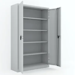 Armoire métallique Etic P - h. 198 x l. 120 x pr. 43 cm - 4 tablettes - portes pliantes