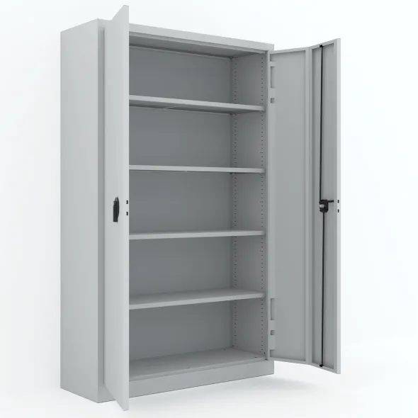 Armoire métallique Etic P - h. 198 x l. 120 x pr. 43 cm - 4 tablettes - portes pliantes