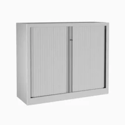 Armoire métallique Evidence - h. 100 x l. 120 cm - 2 tablettes - unicolore - fermeture rideaux