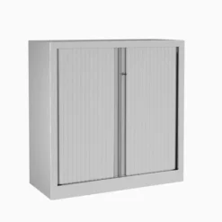 Armoire métallique Evidence - h. 100 x l. 100 cm - 2 tablettes - unicolore - fermeture rideaux