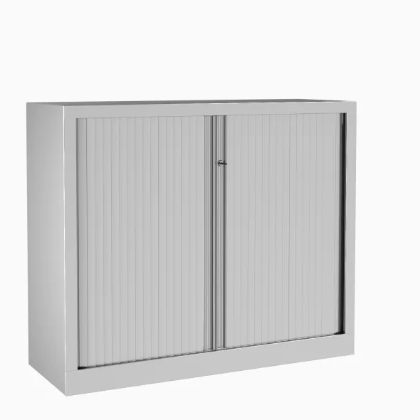 Armoire métallique Evidence - h. 100 x l. 120 cm - 2 tablettes - unicolore - fermeture rideaux - délai court