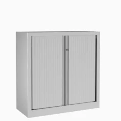Armoire métallique Evidence - h. 100 x l. 100 cm - 2 tablettes - unicolore - fermeture rideaux - délai court
