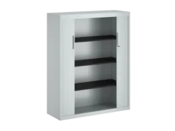 Armoire métallique FrameOne II - h. 150 x l. 120 cm - 3 tablettes - fermeture rideaux