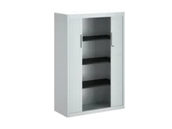 Armoire métallique FrameOne II - h. 150 x l. 100 cm - 3 tablettes - fermeture rideaux